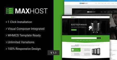 maxhost web hosting whmcs and corporate business theme - دانلود قالب میزبانی وب مکس هاست MaxHost نسخه وردپرس و WHMCS